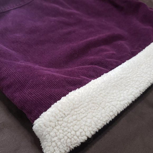 Corduroy Vest Purple Plush Fleece Lined Button Up Thick Warm Kids XS Please Mum - Picture 7 of 8